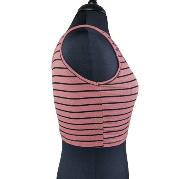 Ribbed Striped Crop Top Size Small - Picture 5 of 5
